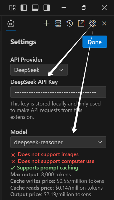 Vs code, Cline DeepSeek설정